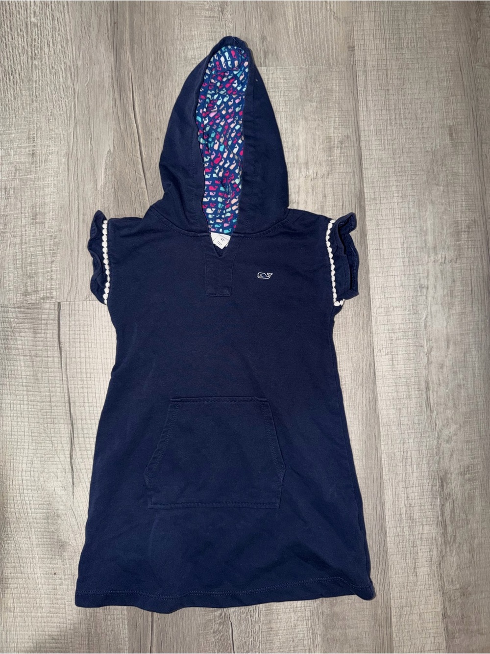 Vineyard Vines target Navy Girls Hooded Dress with Printed Hood Lining
